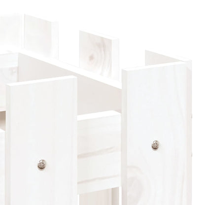 Plantenbak Met Hekontwerp 60X30X30 Cm Massief Grenenhout Wit