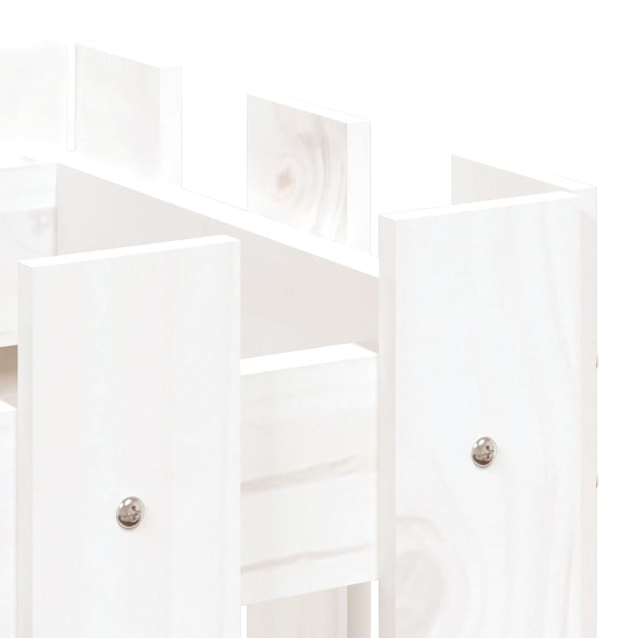 Plantenbak Met Hekontwerp 60X30X30 Cm Massief Grenenhout Wit