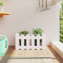 Plantenbak Met Hekontwerp 60X30X30 Cm Massief Grenenhout Wit