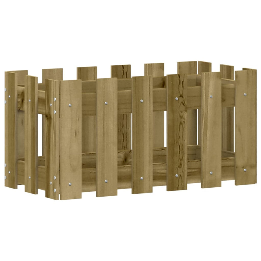 Plantenbak Met Hekontwerp 60X30X30 Cm Geïmpregneerd Grenenhout
