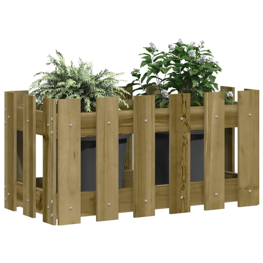 Plantenbak Met Hekontwerp 60X30X30 Cm Geïmpregneerd Grenenhout