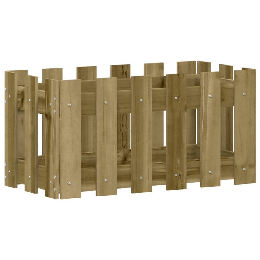 Plantenbak Met Hekontwerp 60X30X30 Cm Geïmpregneerd Grenenhout