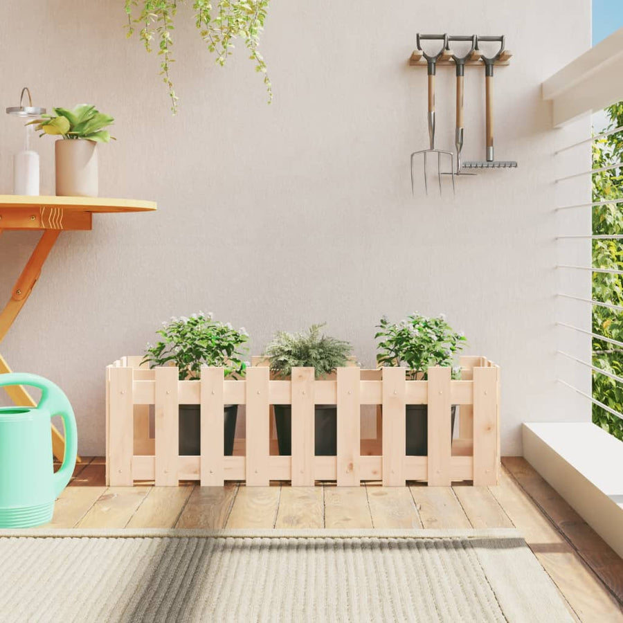 Plantenbak Verhoogd Met Hekontwerp 100X30X30 Cm Grenenhout