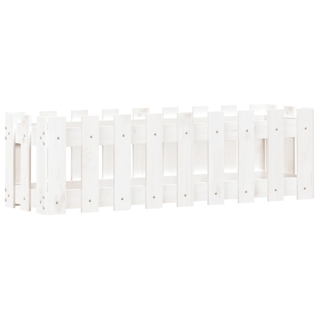 Plantenbak Verhoogd Hekontwerp 100X30X30 Cm Grenenhout Wit