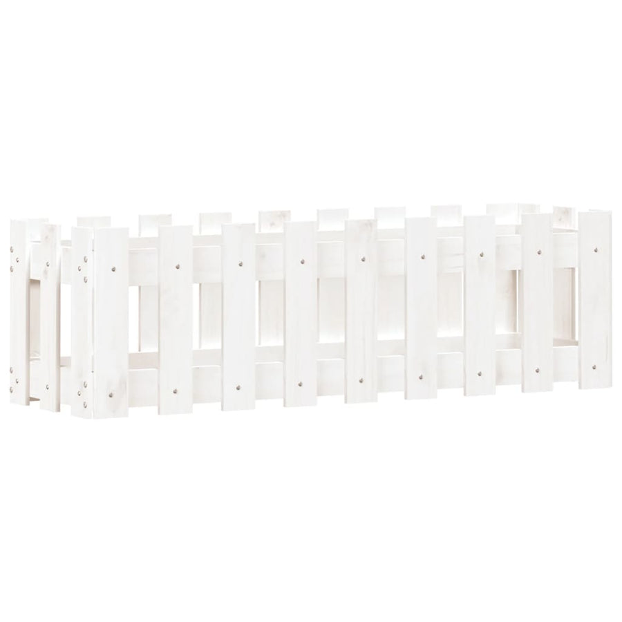 Plantenbak Verhoogd Hekontwerp 100X30X30 Cm Grenenhout Wit