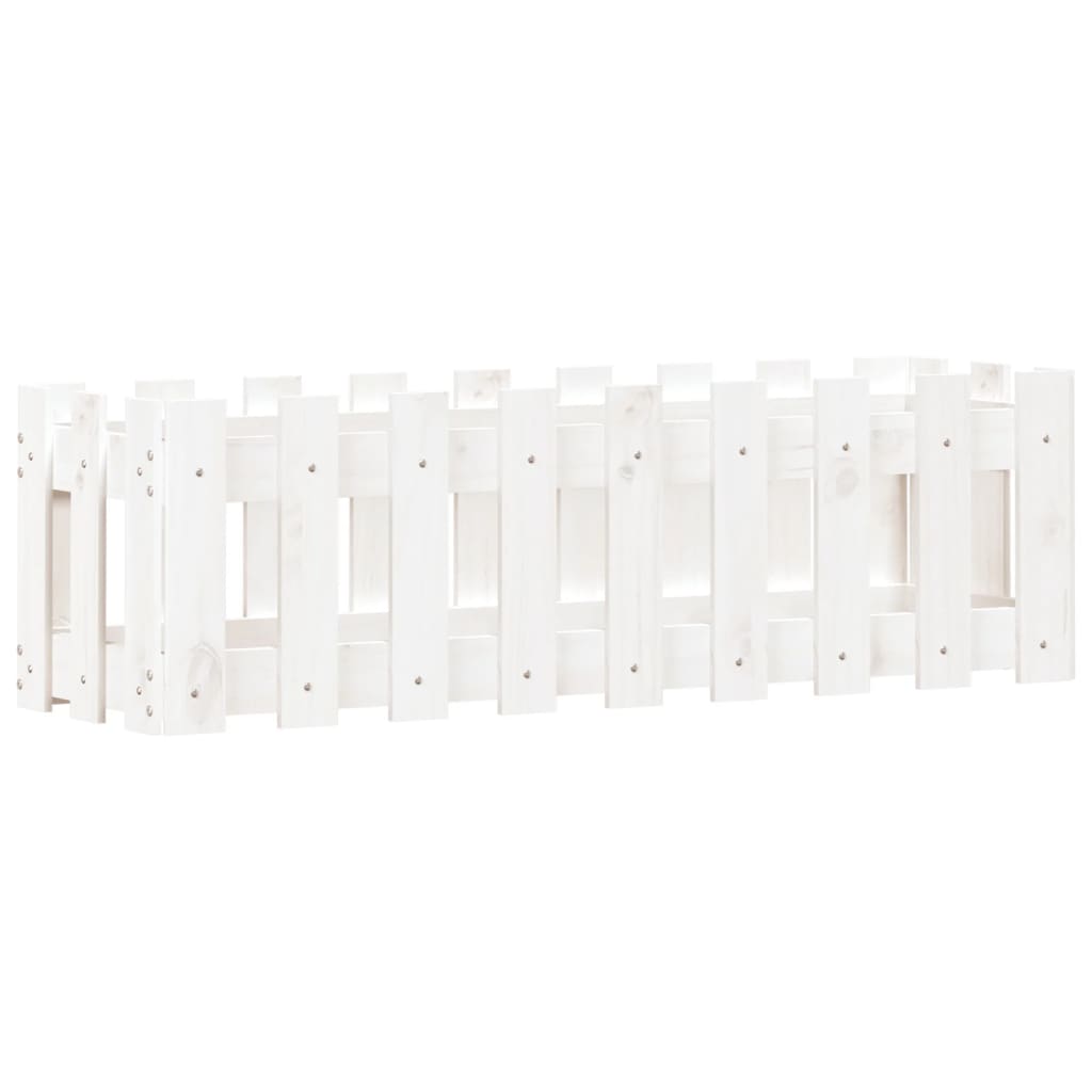 Plantenbak Verhoogd Hekontwerp 100X30X30 Cm Grenenhout Wit