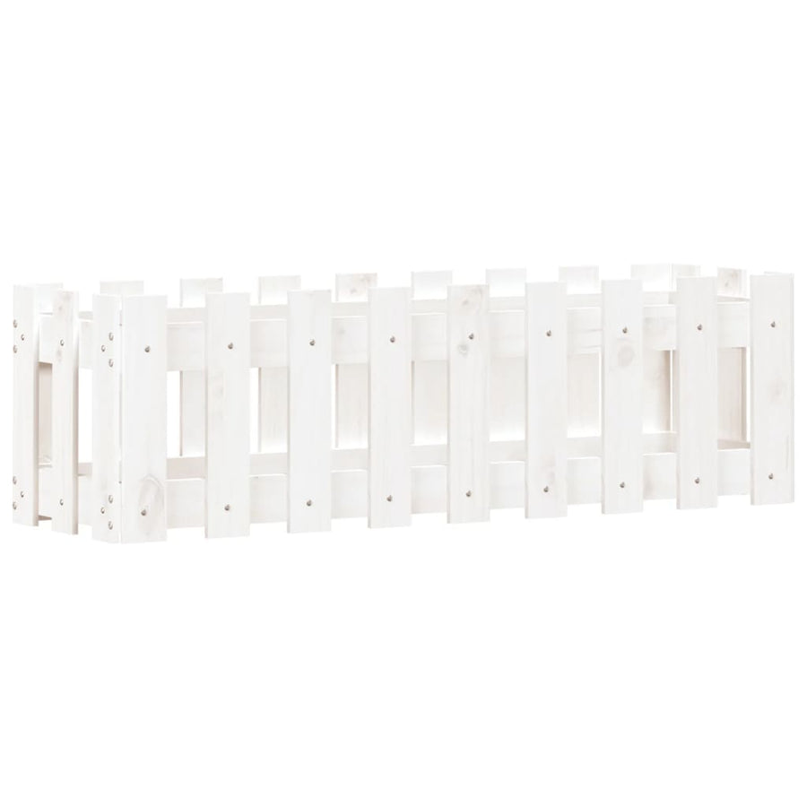 Plantenbak Verhoogd Hekontwerp 100X30X30 Cm Grenenhout Wit