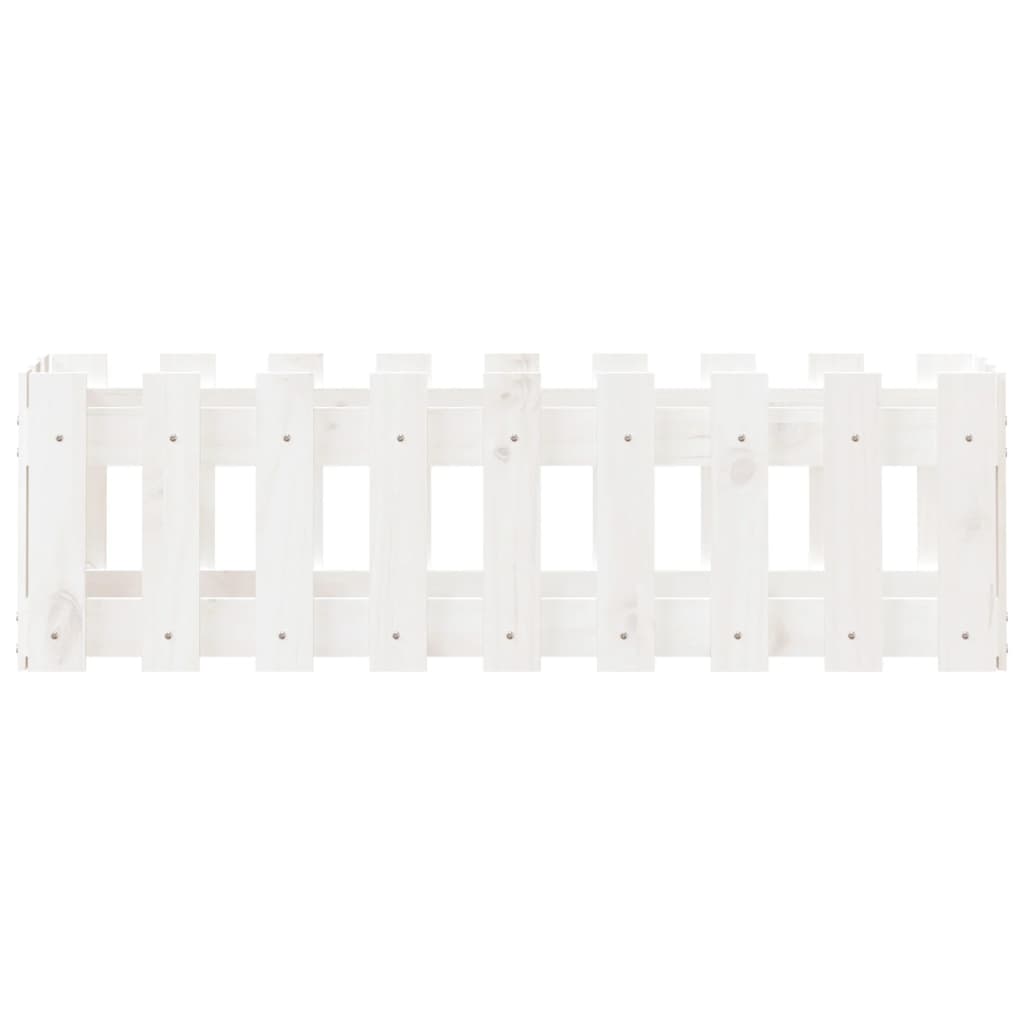 Plantenbak Verhoogd Hekontwerp 100X30X30 Cm Grenenhout Wit