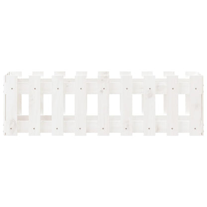 Plantenbak Verhoogd Hekontwerp 100X30X30 Cm Grenenhout Wit