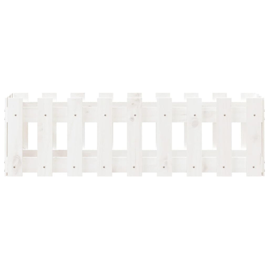 Plantenbak Verhoogd Hekontwerp 100X30X30 Cm Grenenhout Wit