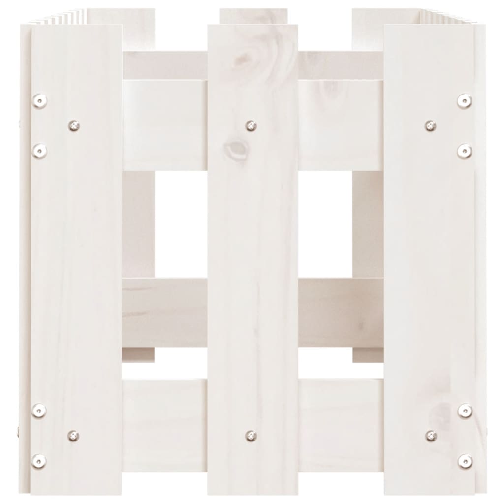 Plantenbak Verhoogd Hekontwerp 100X30X30 Cm Grenenhout Wit