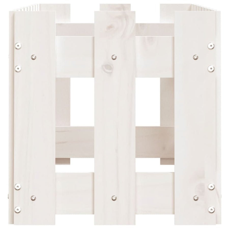 Plantenbak Verhoogd Hekontwerp 100X30X30 Cm Grenenhout Wit