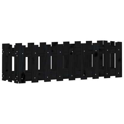 Plantenbak Verhoogd Hekontwerp 100X30X30 Cm Grenenhout Zwart