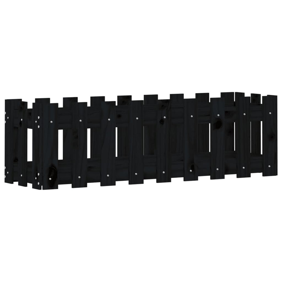Plantenbak Verhoogd Hekontwerp 100X30X30 Cm Grenenhout Zwart