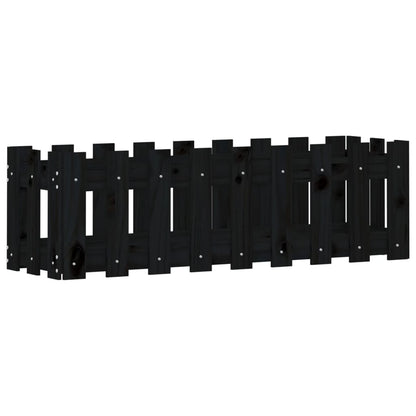 Plantenbak Verhoogd Hekontwerp 100X30X30 Cm Grenenhout Zwart
