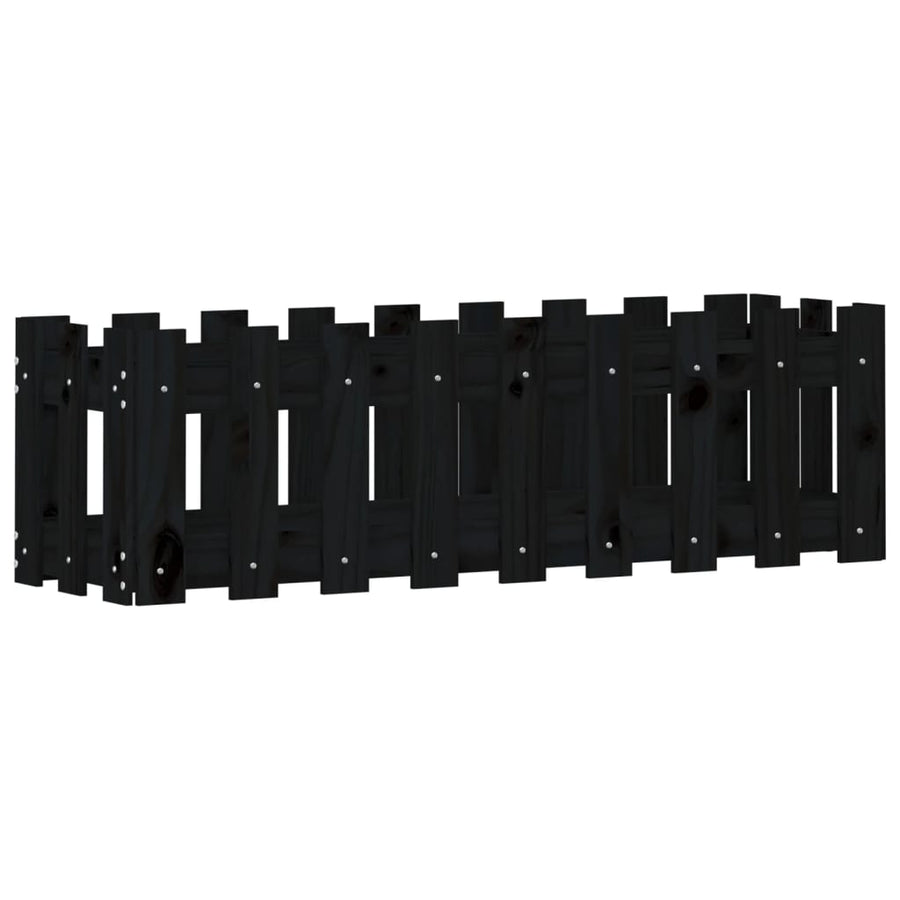 Plantenbak Verhoogd Hekontwerp 100X30X30 Cm Grenenhout Zwart