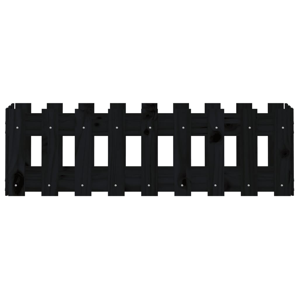 Plantenbak Verhoogd Hekontwerp 100X30X30 Cm Grenenhout Zwart