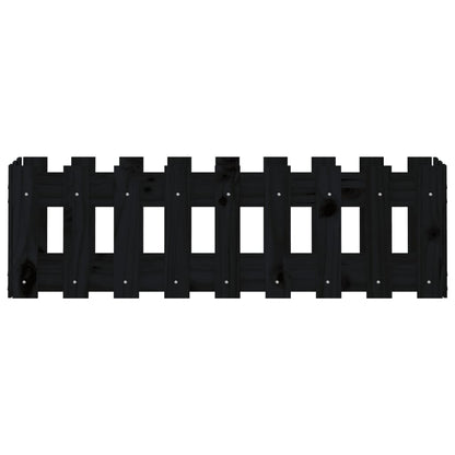 Plantenbak Verhoogd Hekontwerp 100X30X30 Cm Grenenhout Zwart