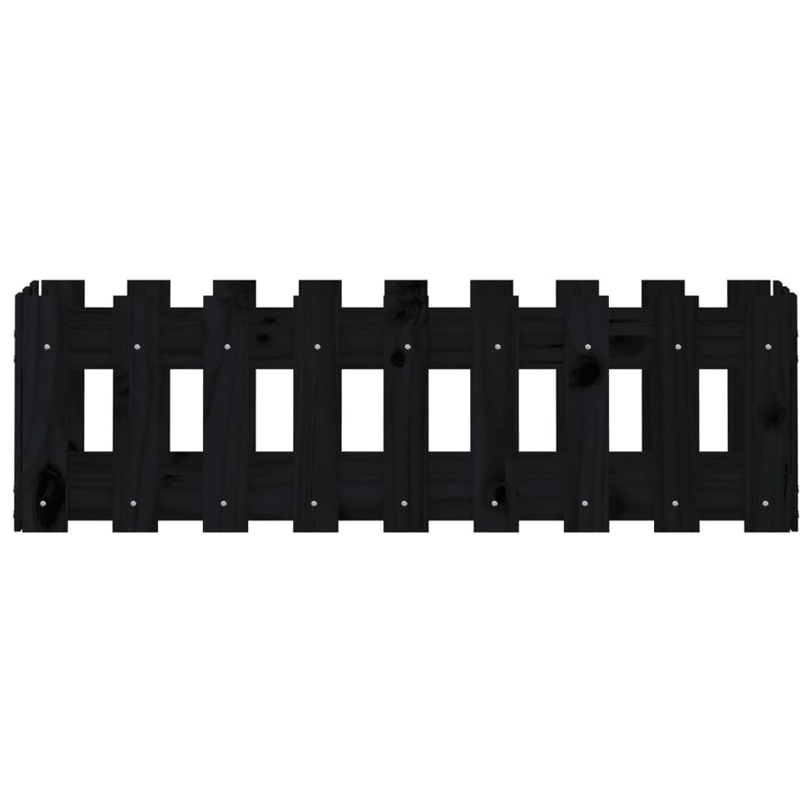 Plantenbak Verhoogd Hekontwerp 100X30X30 Cm Grenenhout Zwart