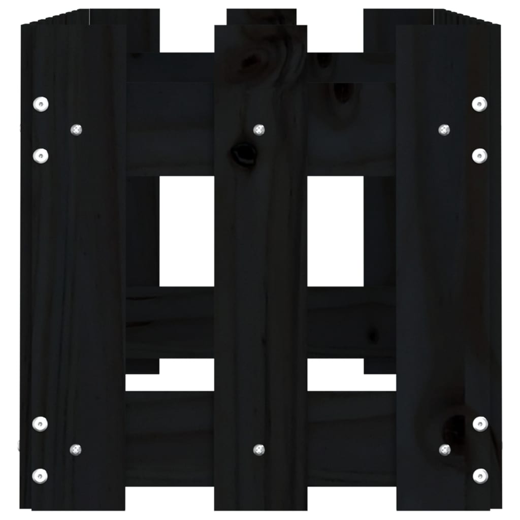 Plantenbak Verhoogd Hekontwerp 100X30X30 Cm Grenenhout Zwart