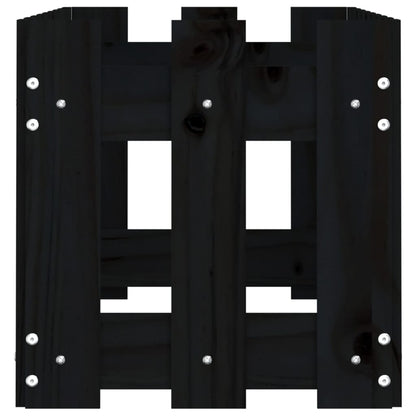 Plantenbak Verhoogd Hekontwerp 100X30X30 Cm Grenenhout Zwart