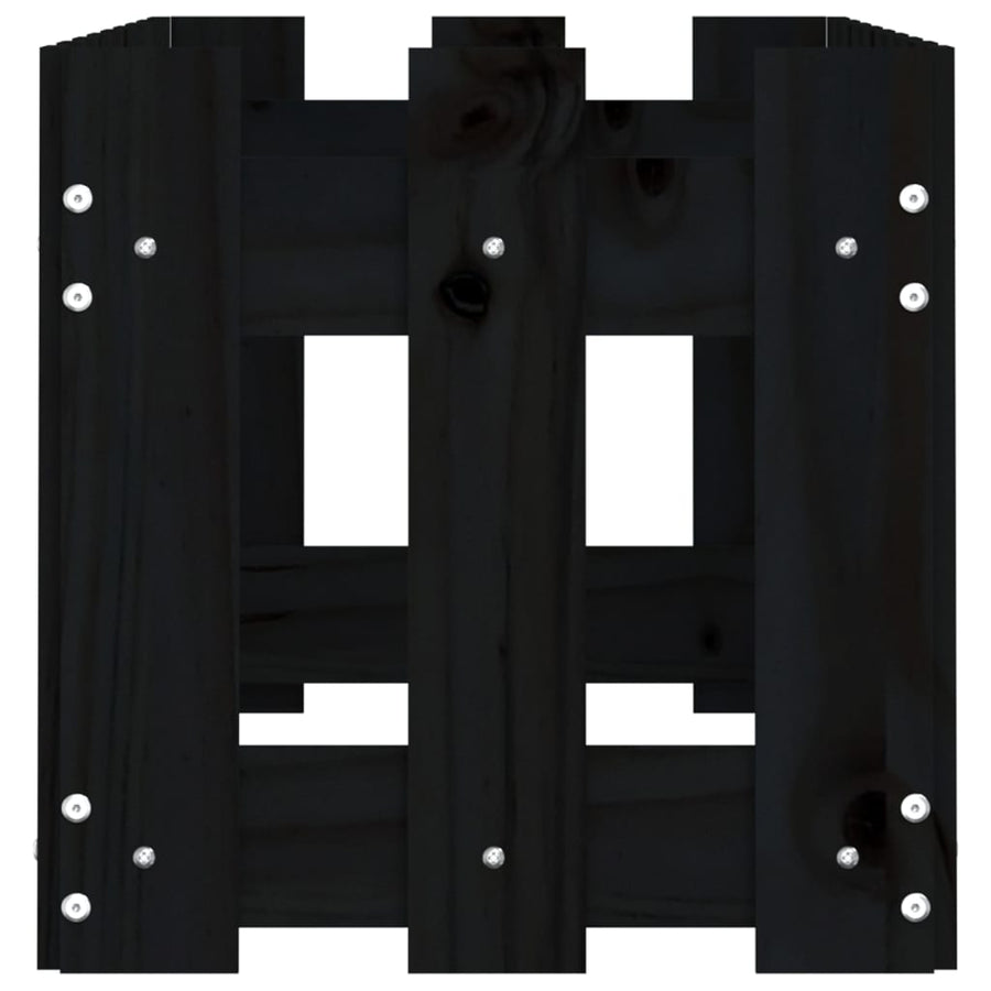 Plantenbak Verhoogd Hekontwerp 100X30X30 Cm Grenenhout Zwart