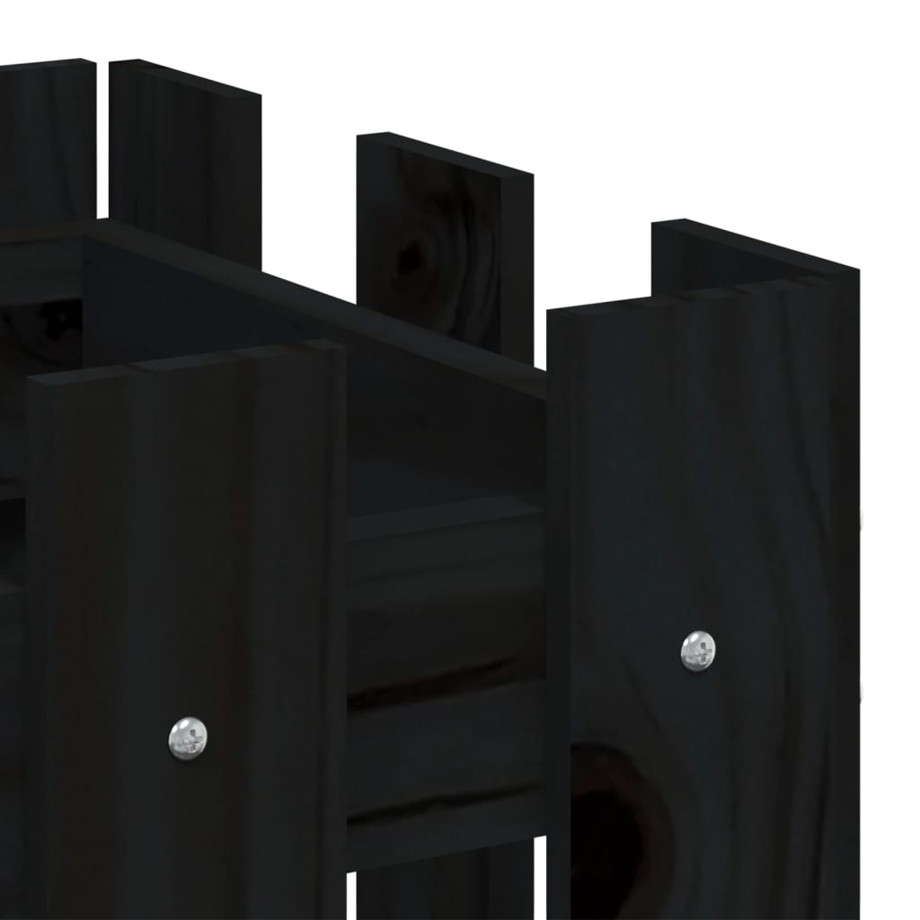 Plantenbak Verhoogd Hekontwerp 100X30X30 Cm Grenenhout Zwart