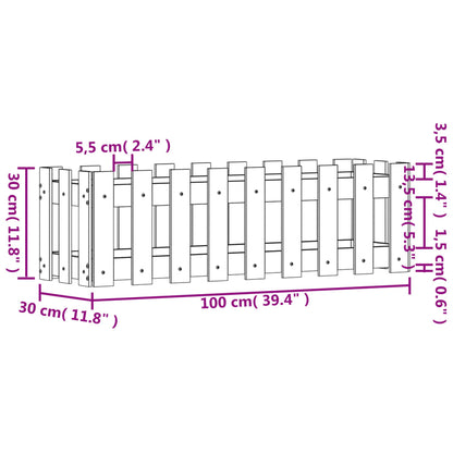 Plantenbak Verhoogd Hekontwerp 100X30X30 Cm Massief Douglashout