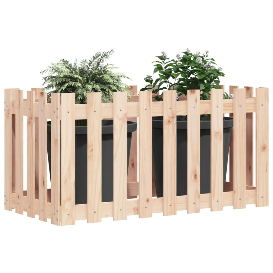 Plantenbak Verhoogd Met Hekontwerp 100X50X50 Cm Grenenhout
