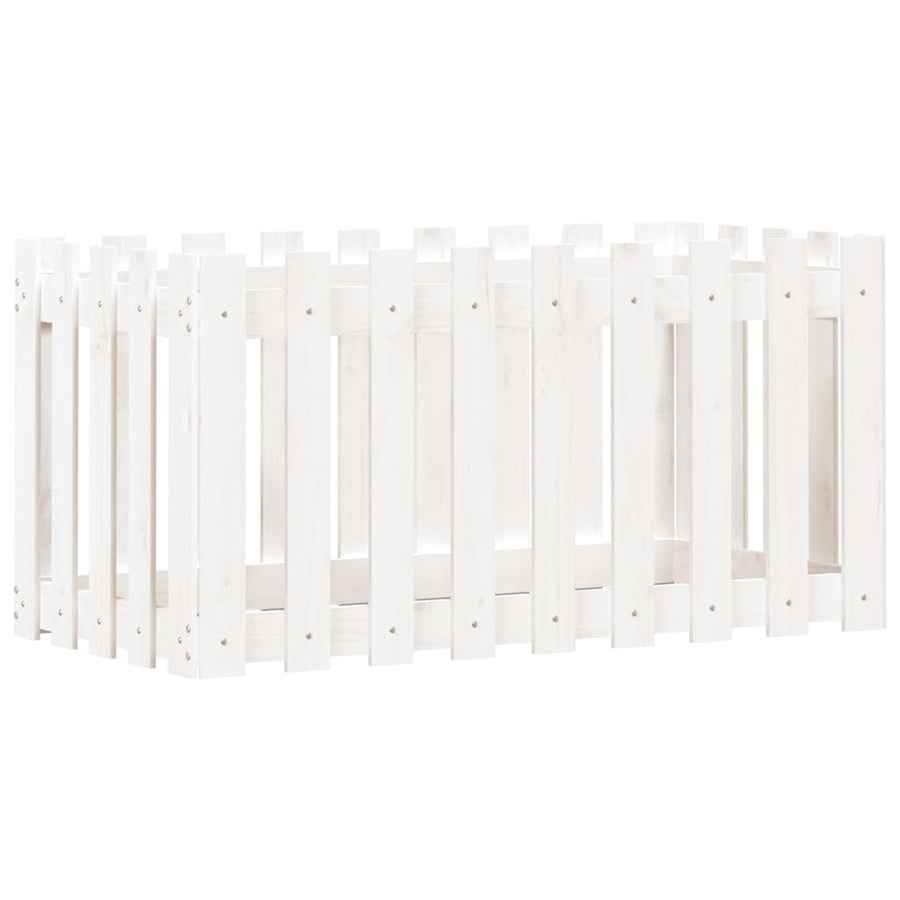 Plantenbak Verhoogd Hekontwerp 100X50X50 Cm Grenenhout Wit