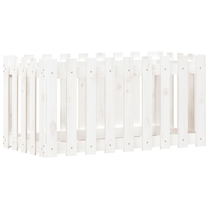 Plantenbak Verhoogd Hekontwerp 100X50X50 Cm Grenenhout Wit