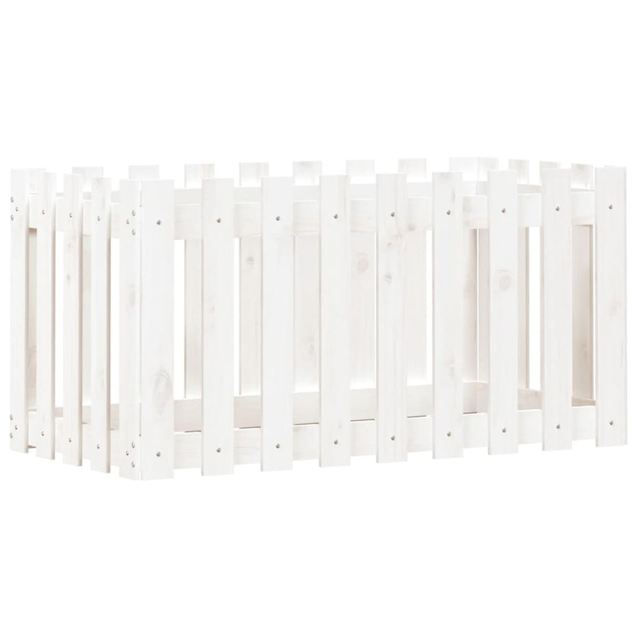 Plantenbak Verhoogd Hekontwerp 100X50X50 Cm Grenenhout Wit
