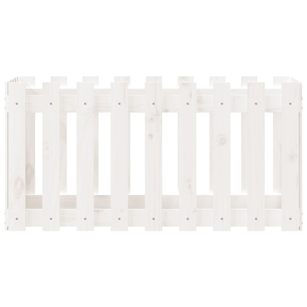 Plantenbak Verhoogd Hekontwerp 100X50X50 Cm Grenenhout Wit