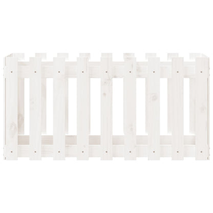 Plantenbak Verhoogd Hekontwerp 100X50X50 Cm Grenenhout Wit