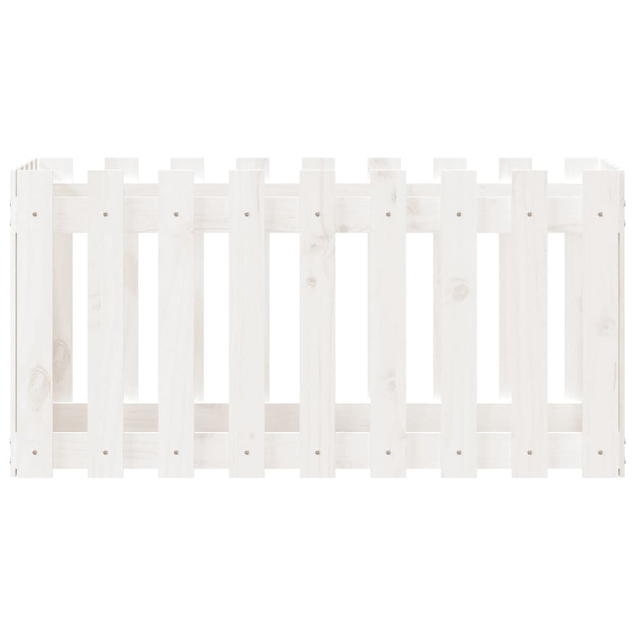 Plantenbak Verhoogd Hekontwerp 100X50X50 Cm Grenenhout Wit