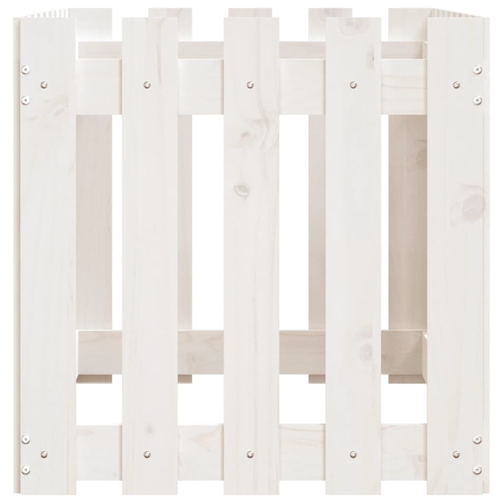 Plantenbak Verhoogd Hekontwerp 100X50X50 Cm Grenenhout Wit