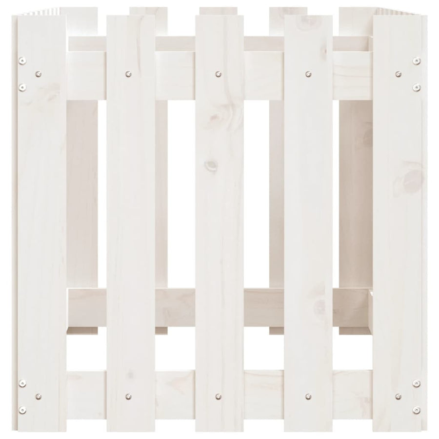 Plantenbak Verhoogd Hekontwerp 100X50X50 Cm Grenenhout Wit