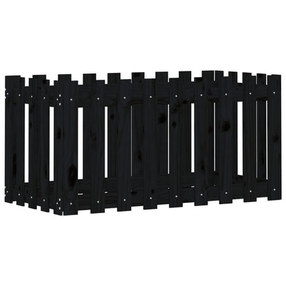 Plantenbak Verhoogd Hekontwerp 100X50X50 Cm Grenenhout Zwart