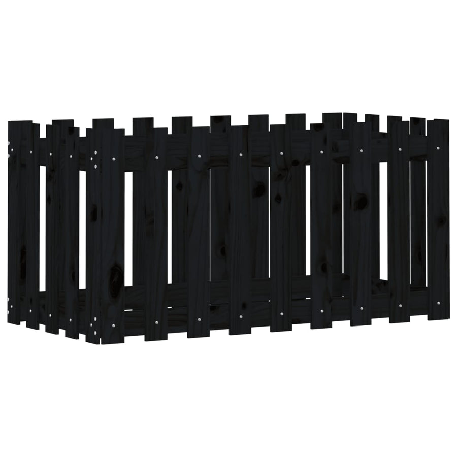 Plantenbak Verhoogd Hekontwerp 100X50X50 Cm Grenenhout Zwart