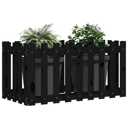 Plantenbak Verhoogd Hekontwerp 100X50X50 Cm Grenenhout Zwart