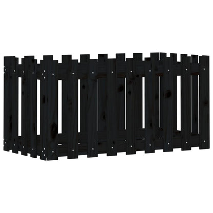 Plantenbak Verhoogd Hekontwerp 100X50X50 Cm Grenenhout Zwart