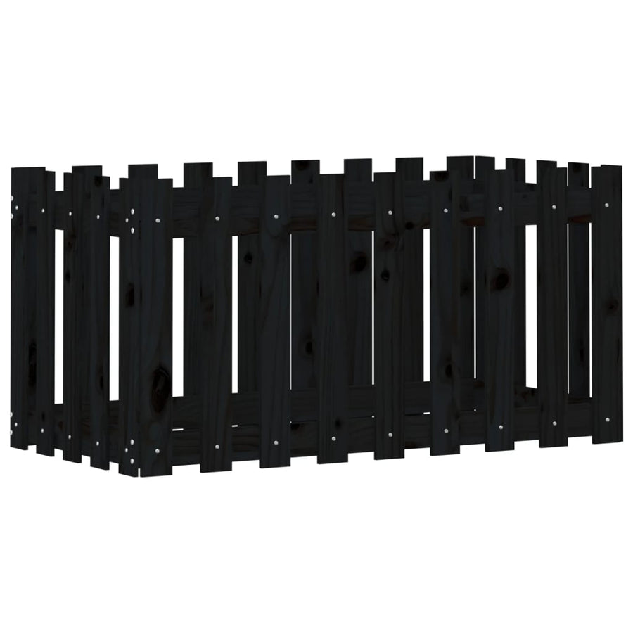 Plantenbak Verhoogd Hekontwerp 100X50X50 Cm Grenenhout Zwart