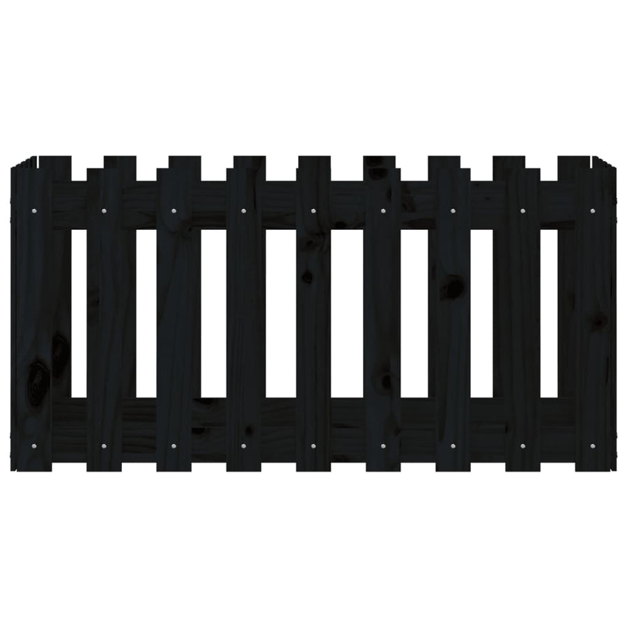 Plantenbak Verhoogd Hekontwerp 100X50X50 Cm Grenenhout Zwart