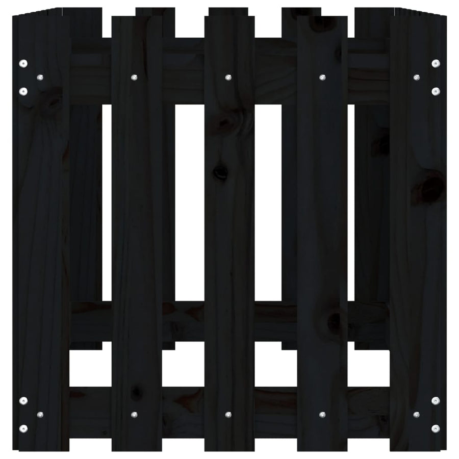 Plantenbak Verhoogd Hekontwerp 100X50X50 Cm Grenenhout Zwart