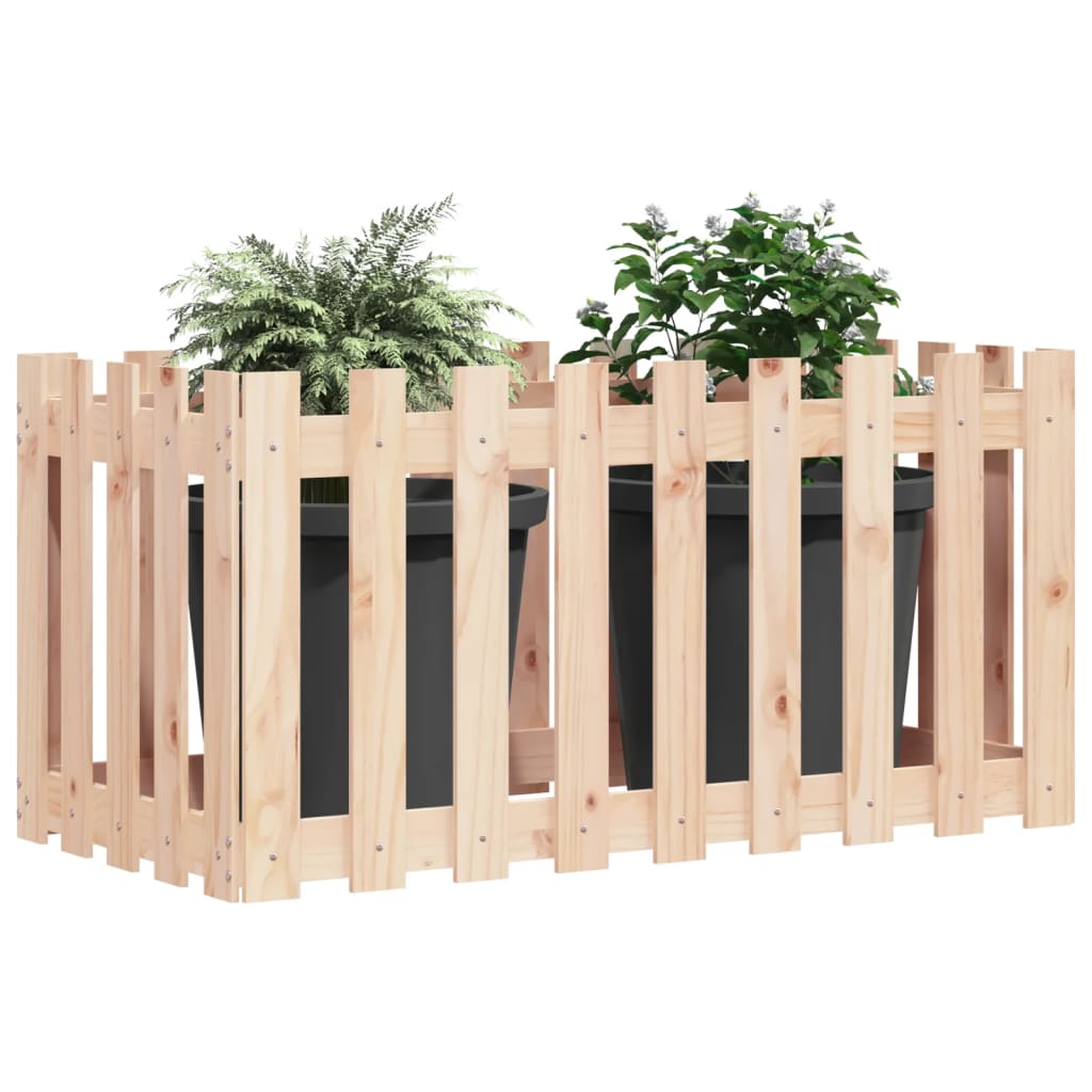 Plantenbak Verhoogd Met Hekontwerp 100X50X70 Cm Grenenhout