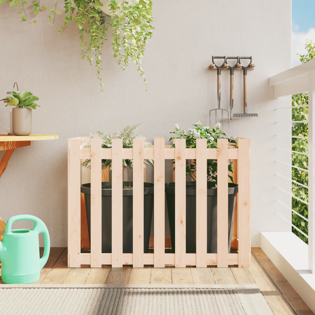 Plantenbak Verhoogd Met Hekontwerp 100X50X70 Cm Grenenhout