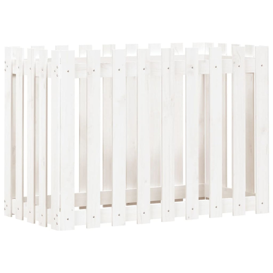 Plantenbak Verhoogd Hekontwerp 100X50X70 Cm Grenenhout Wit