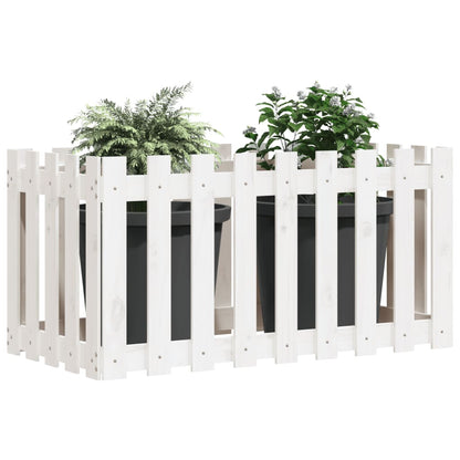 Plantenbak Verhoogd Hekontwerp 100X50X70 Cm Grenenhout Wit