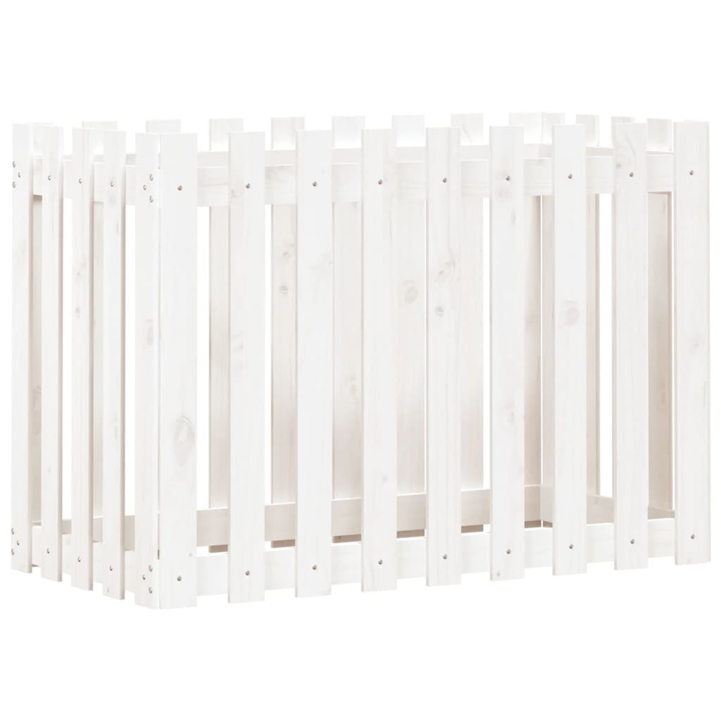 Plantenbak Verhoogd Hekontwerp 100X50X70 Cm Grenenhout Wit