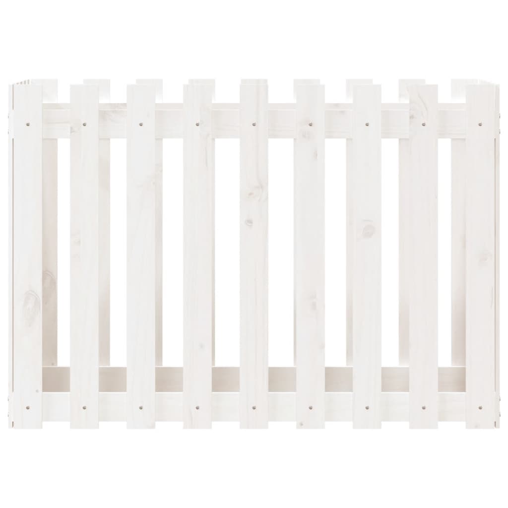 Plantenbak Verhoogd Hekontwerp 100X50X70 Cm Grenenhout Wit